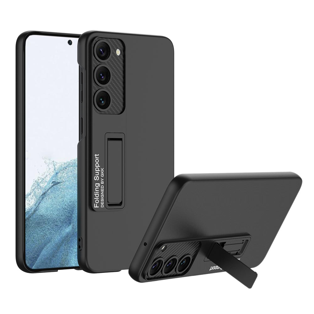 GKK til Samsung Galaxy S23 Anti-drop gummibelagt telefoncover Ultratyndt hårdt pc-cover med støtteben GKK til Samsung Galaxy S23 Anti-drop gummibelagt telefoncover Ultratyndt hårdt pc-cover med støtteben